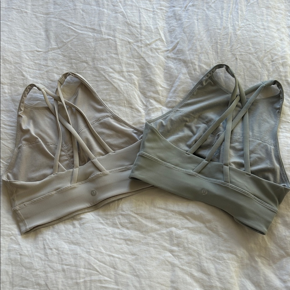 ✨ 2-PACK LULULEMON HIGH NECK LONGLINE RIBBED ENERGY BRA SZ 8